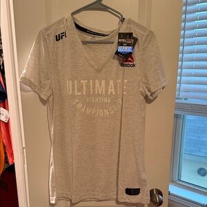 Reebok UFC Light Gray V-Neck Tee